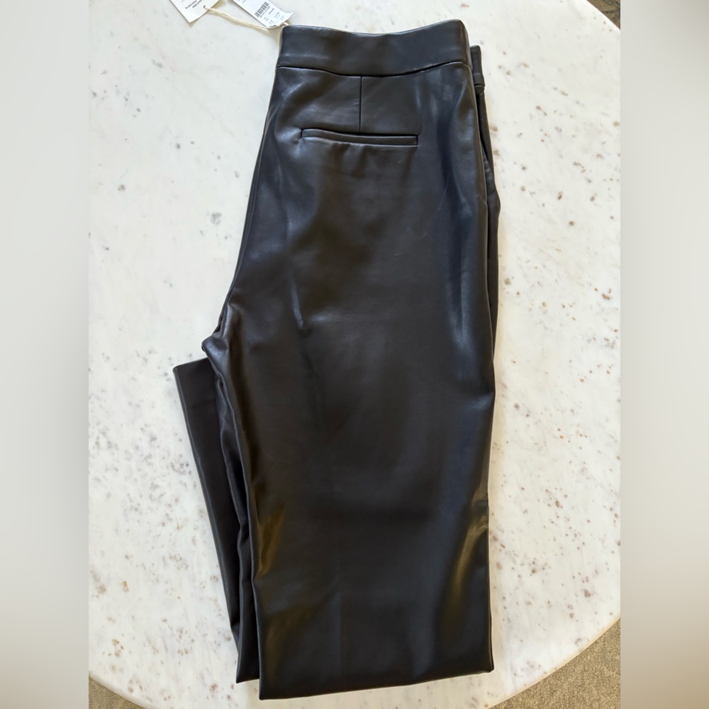 J. Crew Women’s Kate straight leg pant in black faux leather
